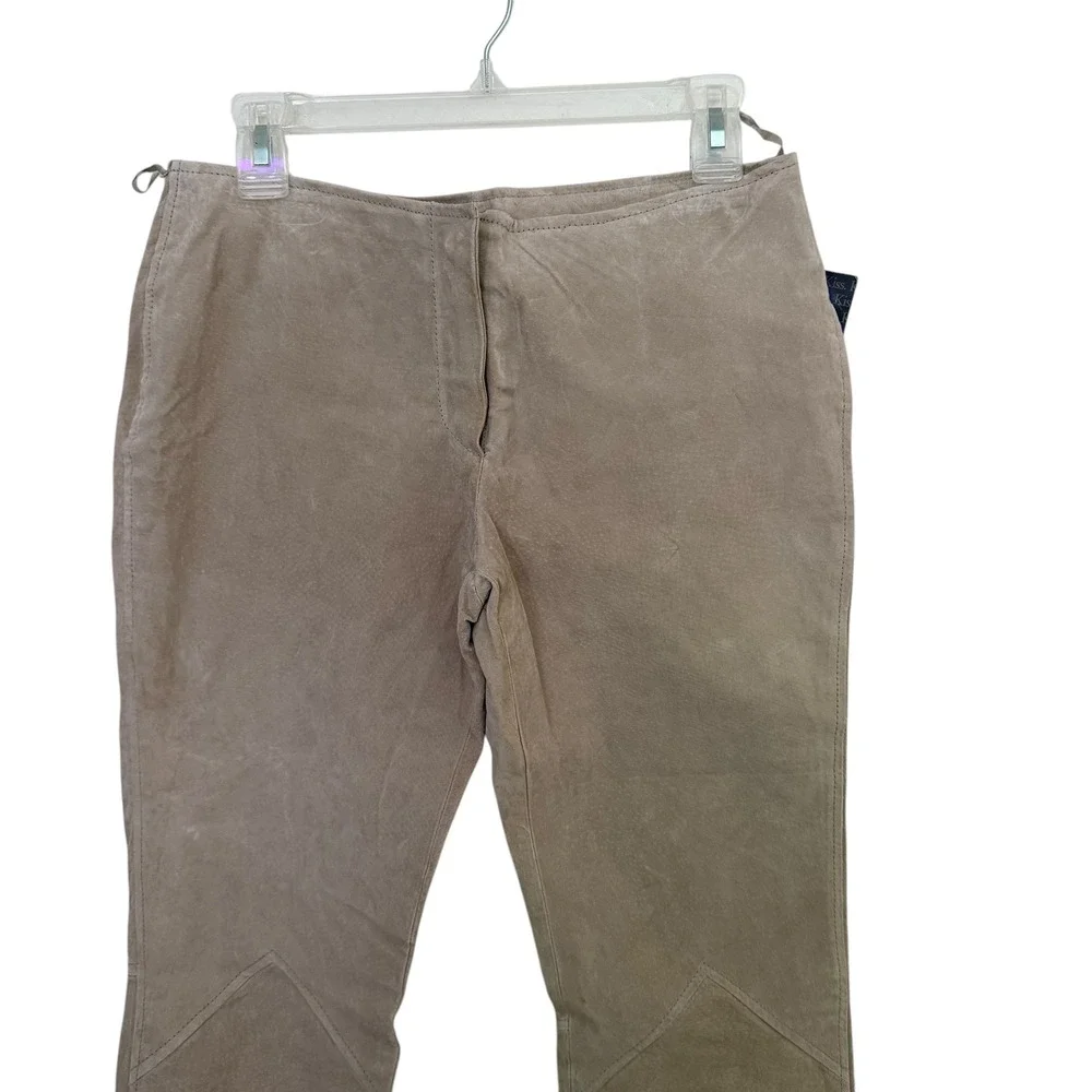 VTG Y2K Joe Boxer Lace Up Suede Leather Flare Pants BOHO Western Hippie‎ Size 5